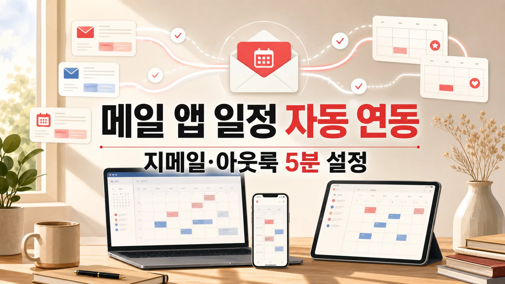 메일 앱 일정 자동 연동 — Gmail vs Outlook, 5분 설정 체크포인트