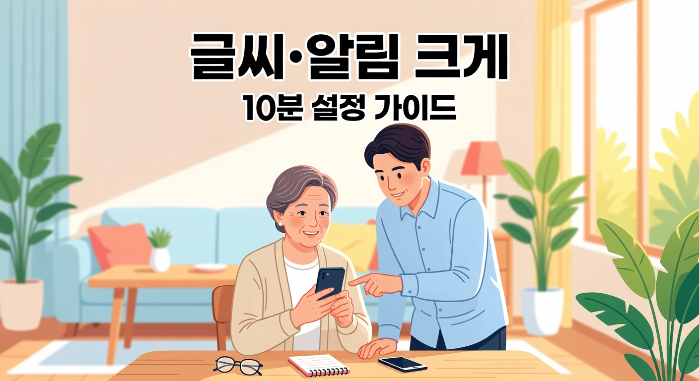 부모님 스마트폰 글씨·알림 크게 — 10분 설정 가이드