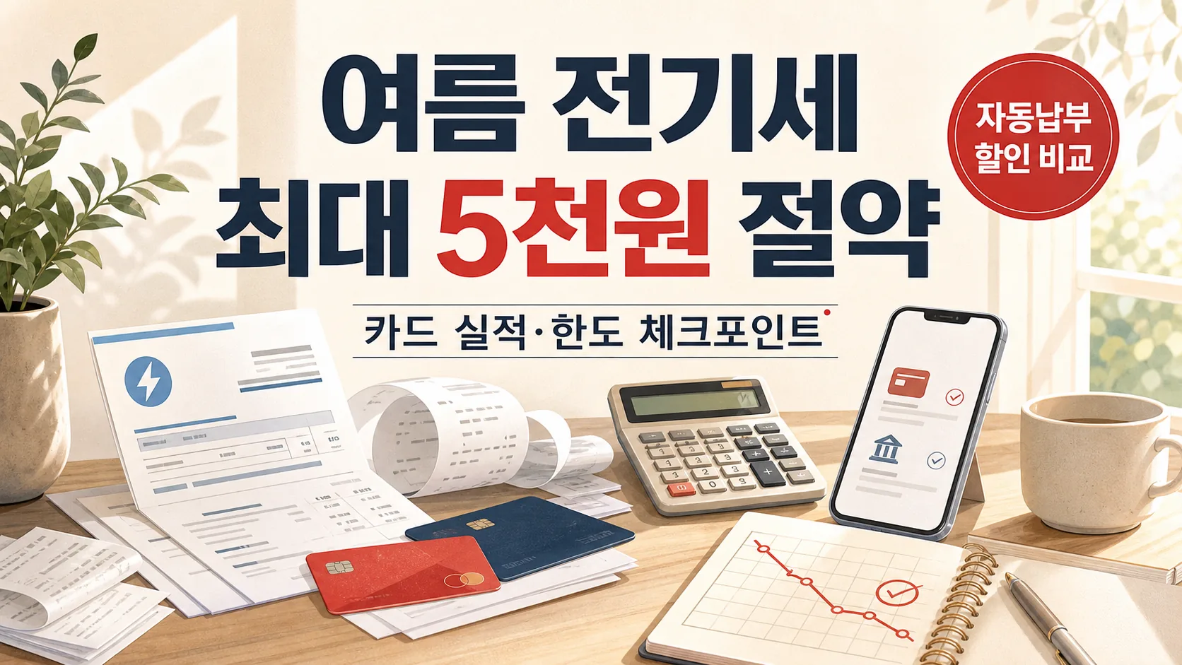 여름 전기세 최대 5천원 절약 — 카드 실적·한도 체크포인트