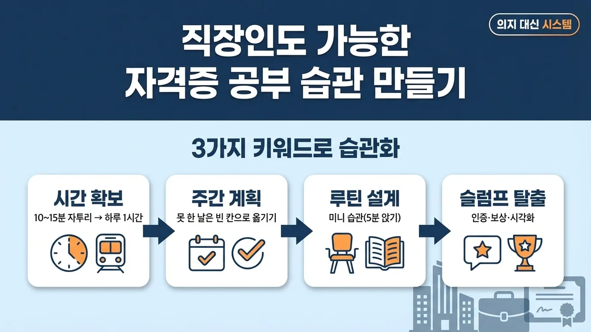 직장인도 가능한 자격증 공부 습관 형성 가이드: 시간·루틴·슬럼프