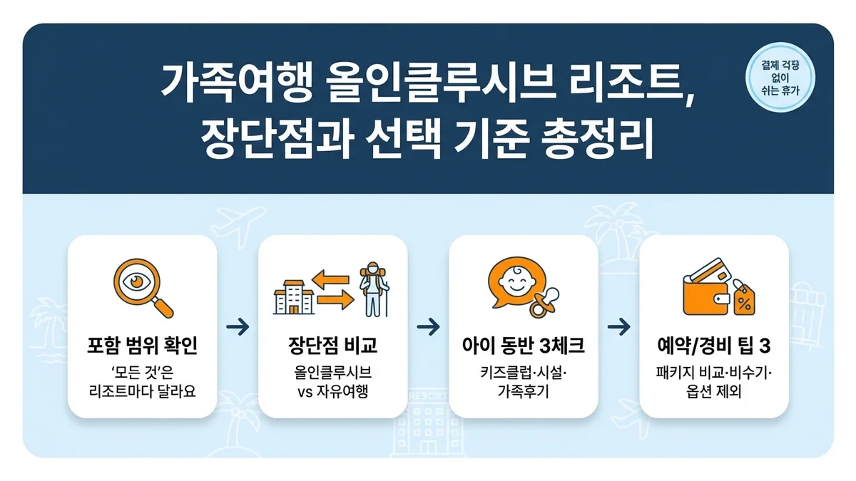 가족여행 올인클루시브 리조트 장단점과 아이 동반 선택 기준