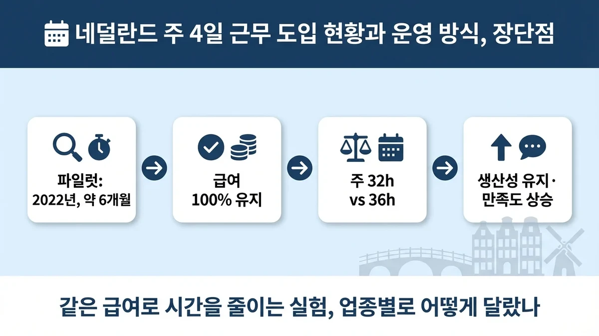 네덜란드 주 4일 근무 도입 현황과 운영 방식, 장단점