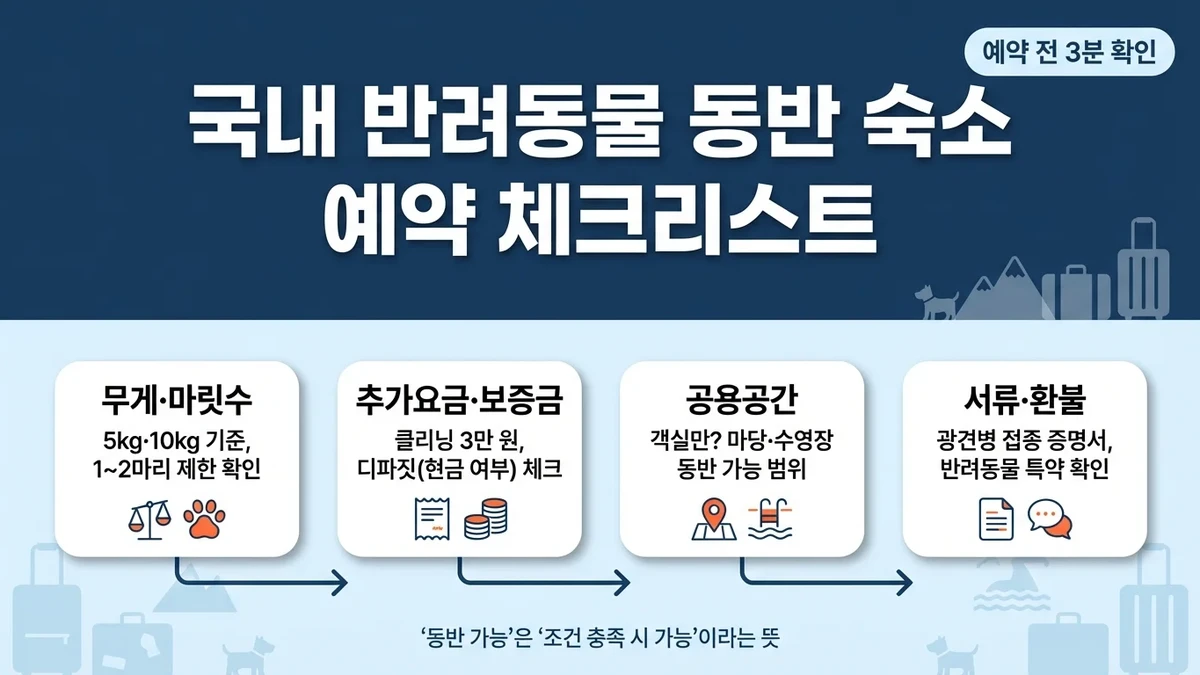 국내 반려동물 동반 숙소 예약 시 유의사항 정리와 체크리스트