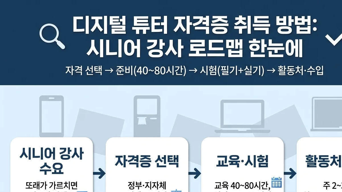 디지털 튜터 자격증 취득 방법: 시니어 강사 로드맵 한눈에