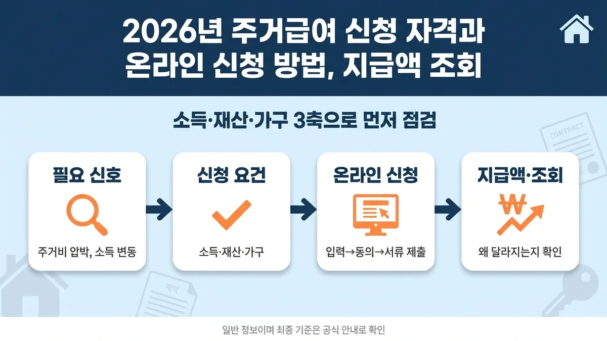 2026년 주거급여 신청 자격과 온라인 신청 방법, 지급액 조회