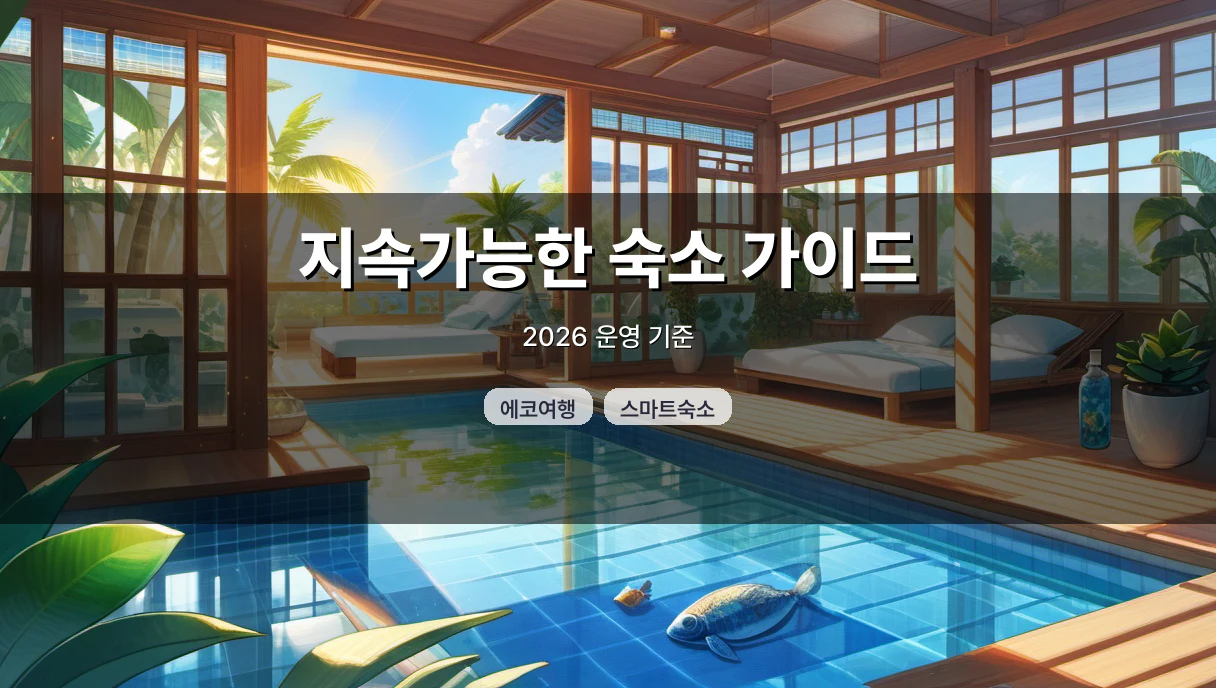 2026 국내 지속가능한 여행 숙소 — 인증보다 운영을 먼저 봐야 하는 이유