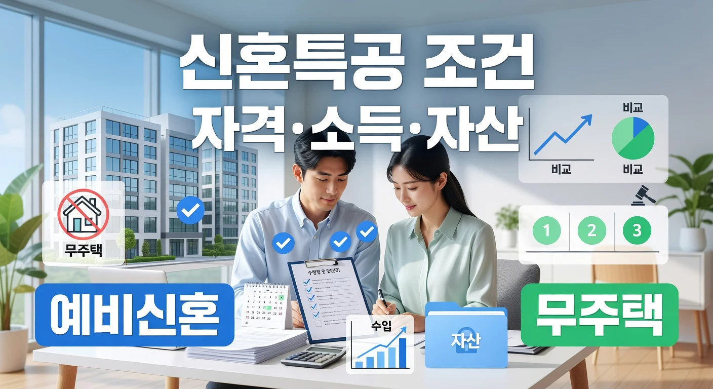 2026년 신혼부부 주택 특별공급 조건: 자격·소득·자산·선정 정리