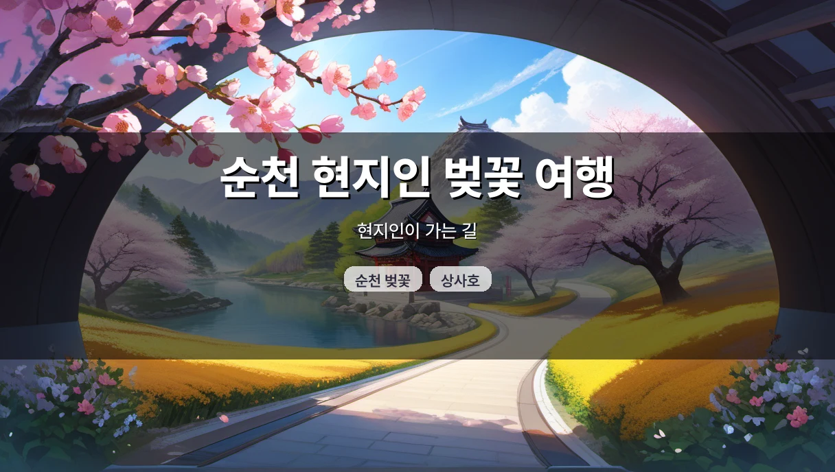 2026 순천 벚꽃 여행, 붐비는 관광지 말고 상사호·동천·선암사로